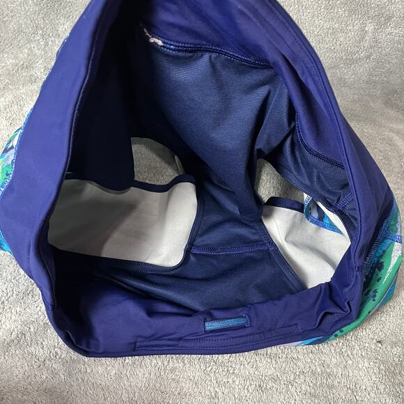 Lululemon Hotty Hot Short II Low Rise *2.5" blue green stripe Size 8 speed up - Picture 2 of 4